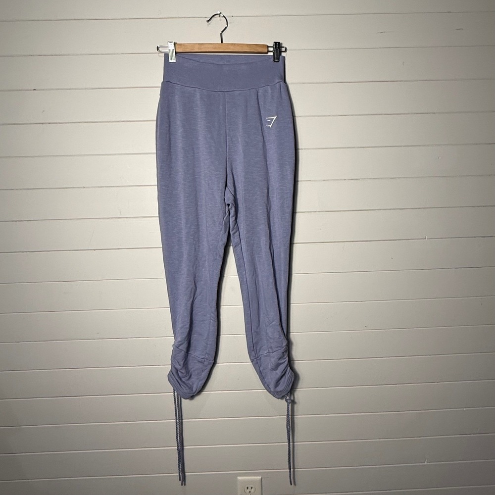 Gymshark Joggers Purple High Waisted Ruched Hem Yoga Pants Small